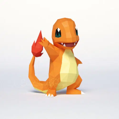 Papercraft of Charmander Pokรฉmon in origami