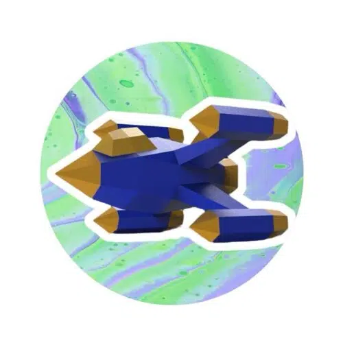 Papercraft of spaceship in 3D origami