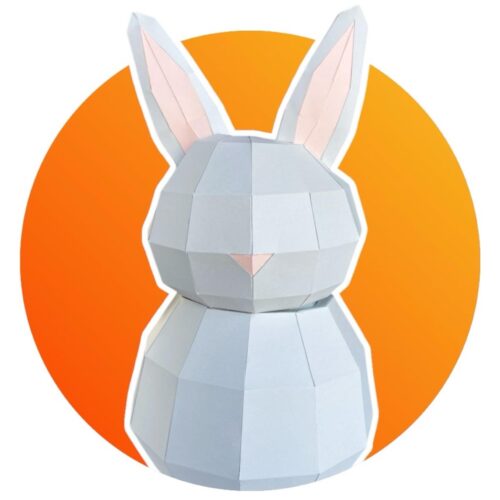 Papercraft rabbit box in origami