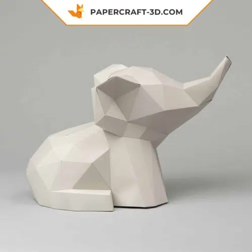 Papercraft baby elephant in origami