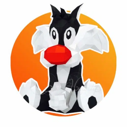 Papercraft of Sylvester in 3D origami