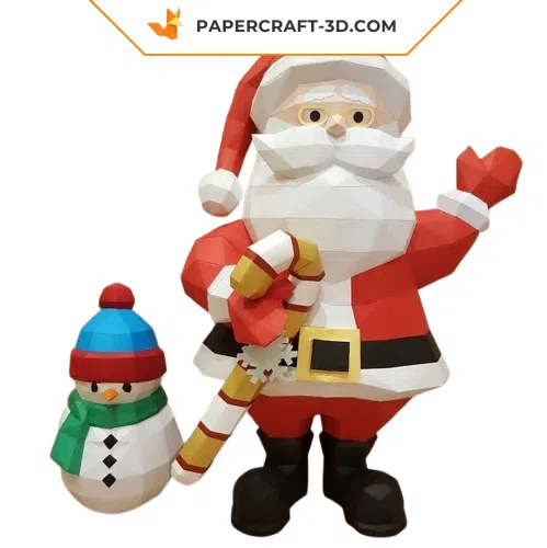 papercraft pere noel origami 3D